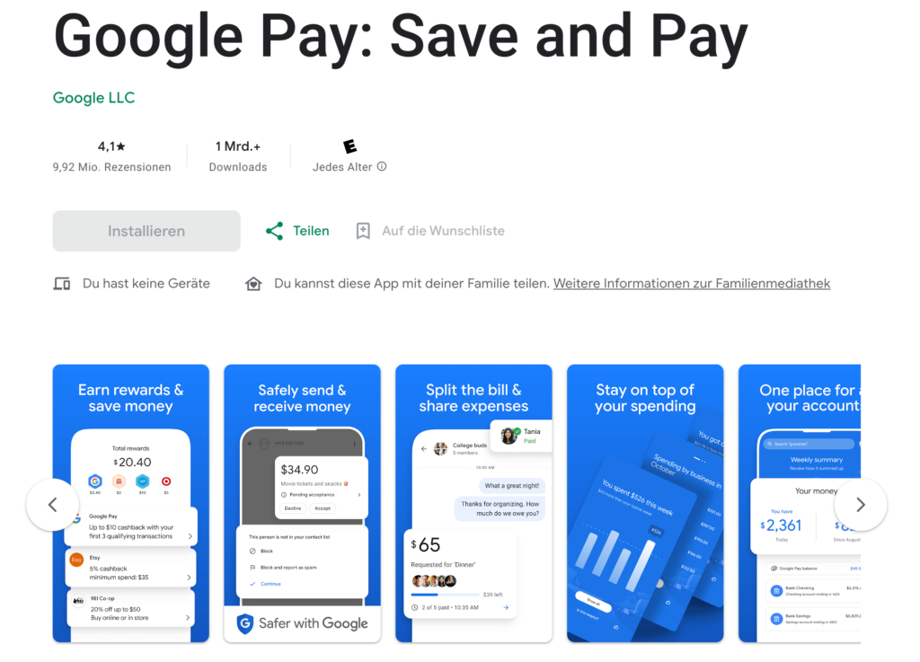 Google Pay: eine universelle Zahlungsmethode
