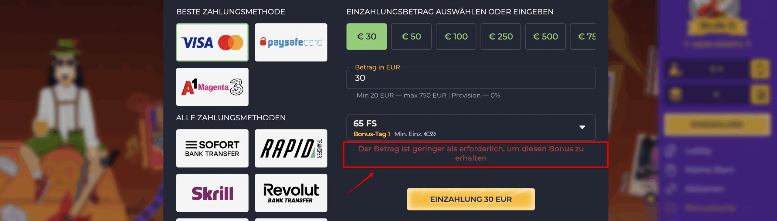 Freispiele und Bargeldbonus